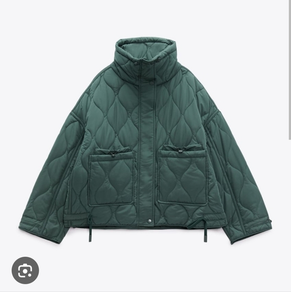 Zara Jackets & Blazers - Zara Green Quilted Jacket